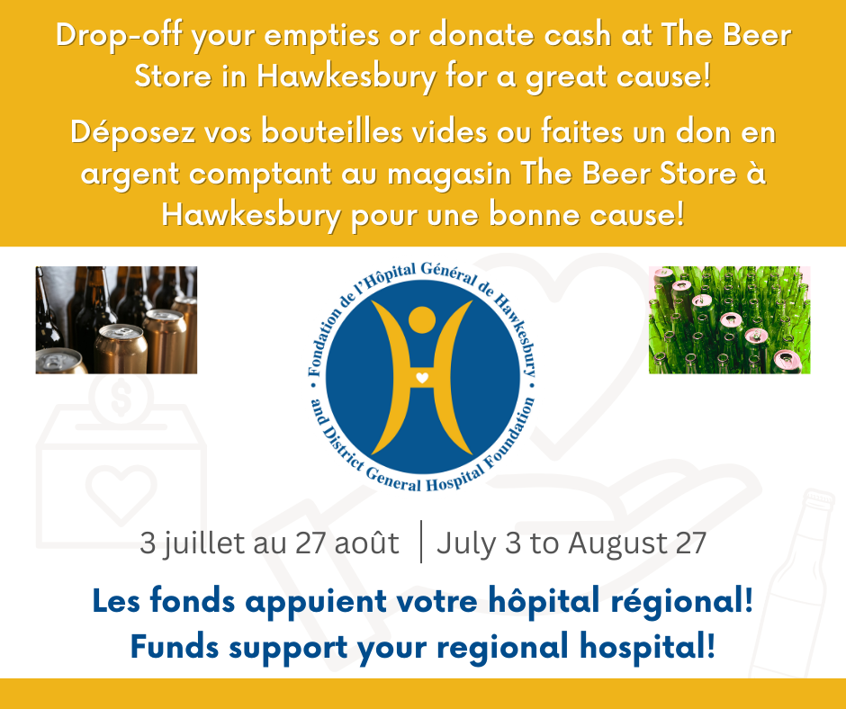 The Beer Store in Hawkesbury is raising funds from July 3 to August 27 2023