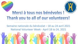 National Volunteer Week is April 18 to 24, 2021