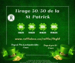 Annonce du tirage 50-50 de la St-Patrick