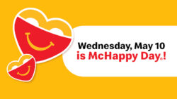 Event banner for McHappy Day happening on May 10, 2023