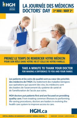 Le 1er mai est la Journée des médecins. Prenez le temps pour remercier votre médecin.