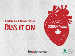 Pass it on - April is Be a Donor month