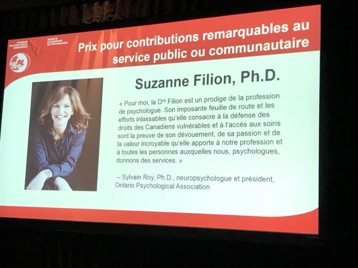 Dre Suzanne Filion reconnue pour ses contributions remarquables en santé mentale