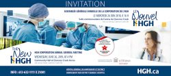 Invitation à l'Assemblée générale annuelle 2018-2019 de l'HGH